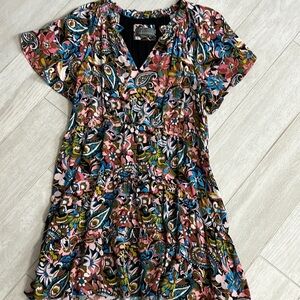Anthropologie Multicolor Paisley Tiered Mini Dress